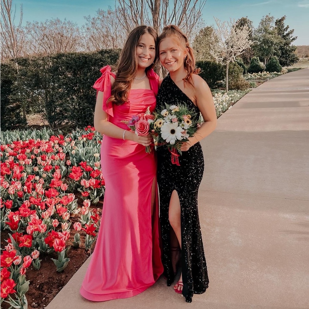 Mermaid Glitter One-Shoulder Backless Prom Dress With Sequins